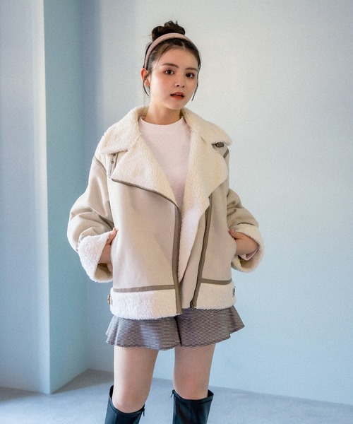 OLIVE des OLIVE(オリーブデオリーブ)の「【WEB限定】ムートンライダース(ムートンコート・レディース・ベージュ/アイボリー・FREE)」の22枚目の写真