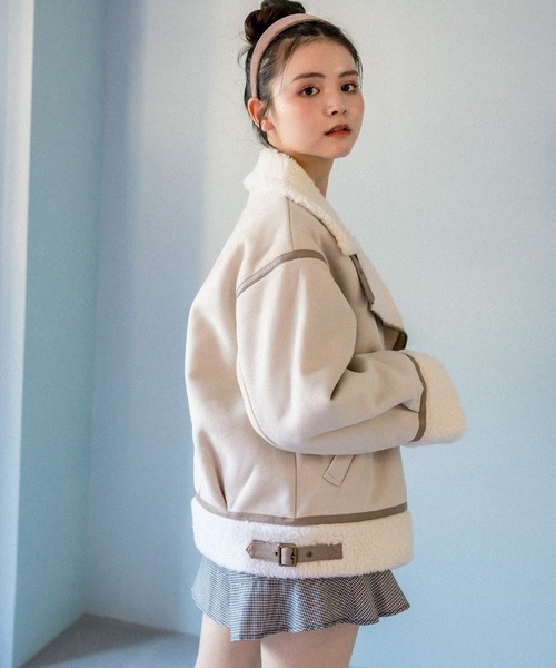 OLIVE des OLIVE(オリーブデオリーブ)の「【WEB限定】ムートンライダース(ムートンコート・レディース・ベージュ/アイボリー・FREE)」の19枚目の写真