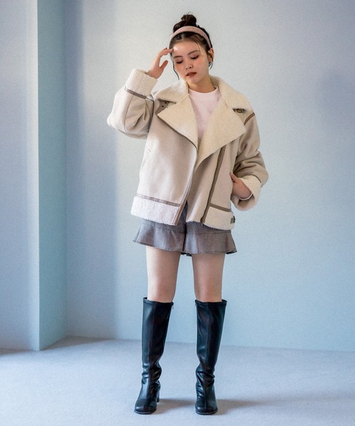 OLIVE des OLIVE(オリーブデオリーブ)の「【WEB限定】ムートンライダース(ムートンコート・レディース・ベージュ/アイボリー・FREE)」の17枚目の写真