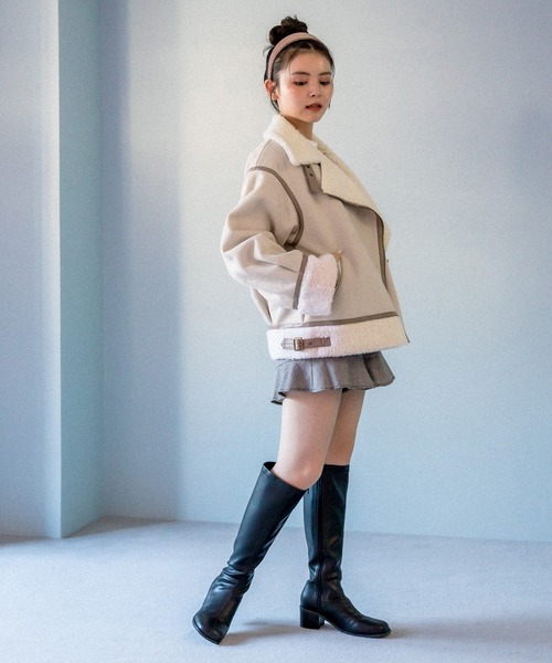 OLIVE des OLIVE(オリーブデオリーブ)の「【WEB限定】ムートンライダース(ムートンコート・レディース・ベージュ/アイボリー・FREE)」の7枚目の写真