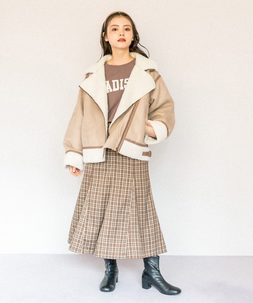 OLIVE des OLIVE(オリーブデオリーブ)の「【WEB限定】ムートンライダース(ムートンコート・レディース・ベージュ/アイボリー・FREE)」の20枚目の写真