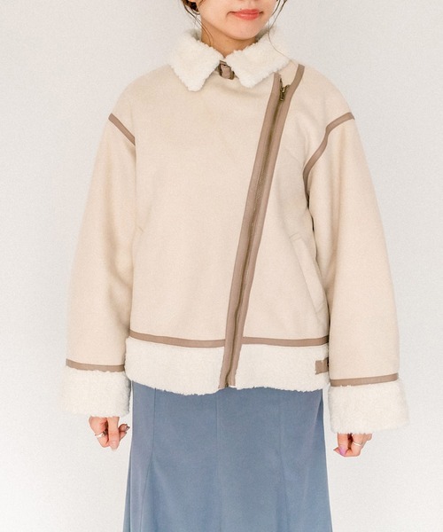 OLIVE des OLIVE(オリーブデオリーブ)の「【WEB限定】ムートンライダース(ムートンコート・レディース・ベージュ/アイボリー・FREE)」の8枚目の写真