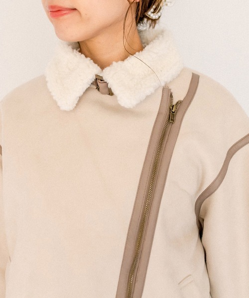 OLIVE des OLIVE(オリーブデオリーブ)の「【WEB限定】ムートンライダース(ムートンコート・レディース・ベージュ/アイボリー・FREE)」の10枚目の写真