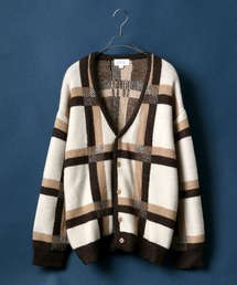 ANPAS | Paisley Plaid Jacquard Knit Cardigan/ペイズリー チェック ジャガード ニットカーディガン(カーディガン/ボレロ)