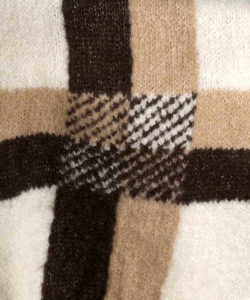 ANPAS（アンパス）の「Paisley Plaid Jacquard Knit Cardigan/ペイズリー チェック ジャガード ニットルーズカーディガン（カーディガン/ボレロ・メンズ・ブラック/ブラウン/グレイッシュブルー/キナリ・LL/M/L）」の9枚目の写真