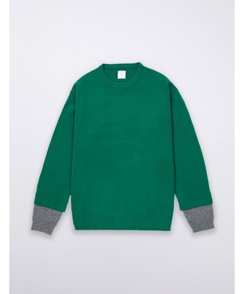 MR.GENTLEMAN(ミスタージェントルマン)の「DOUBLE CUFF KNIT(ニット/セーター・メンズ・ベージュ/グリーン・SMALL/MEDIUM/LARGE)」の3枚目の写真