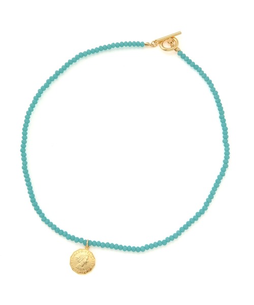 ADAM ET ROPE'(アダムエロペ)の「【LES BIJOUX】カラービーズコインネックレス(ネックレス・レディース・ターコイズブルー・FREE)」の7枚目の写真