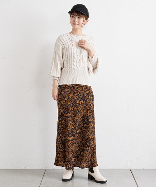 prose verse(プロズヴェール)の「レトロフラワーマーメイドスカート(スカート・レディース・ネイビー/レッド・MEDIUM)」の4枚目の写真