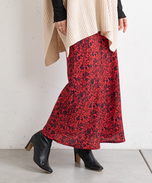 prose verse(プロズヴェール)の「レトロフラワーマーメイドスカート(スカート・レディース・ネイビー/レッド・MEDIUM)」の9枚目の写真