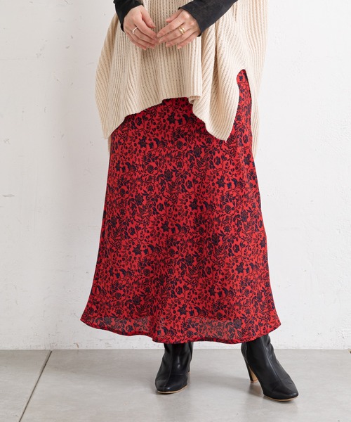 prose verse(プロズヴェール)の「レトロフラワーマーメイドスカート(スカート・レディース・ネイビー/レッド・MEDIUM)」の6枚目の写真