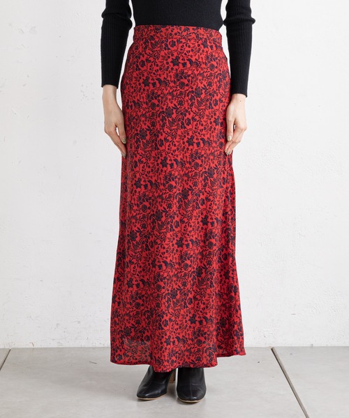prose verse(プロズヴェール)の「レトロフラワーマーメイドスカート(スカート・レディース・ネイビー/レッド・MEDIUM)」の5枚目の写真