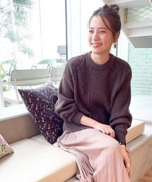 SHOO・LA・RUE | 【五明祐子さん着用商品】洗濯機で洗えるざっくりもちもちケーブルニット(ニット/セーター)