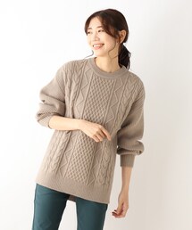 SHOO・LA・RUE | 【五明祐子さん着用商品】洗濯機で洗えるざっくりもちもちケーブルニット(ニット/セーター)