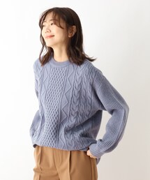 SHOO・LA・RUE | 【五明祐子さん着用商品】洗濯機で洗えるざっくりもちもちケーブルニット(ニット/セーター)