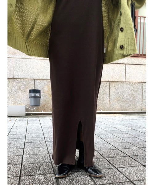 ulu（ウル）の「Rib tight long dress（ワンピース・レディース・ブラウン・FREE）」の10枚目の写真