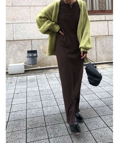 ulu（ウル）の「Rib tight long dress（ワンピース・レディース・ブラウン・FREE）」の11枚目の写真