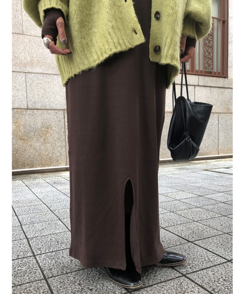 ulu（ウル）の「Rib tight long dress（ワンピース・レディース・ブラウン・FREE）」の13枚目の写真