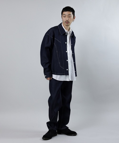 ジャケット・アウター Iroquois / CHEMICAL WASH DENIM JK(BLK) Iroquois（イロコイ）の「OPEN-END DENIM JK（デニムジャケット）」 - WEAR