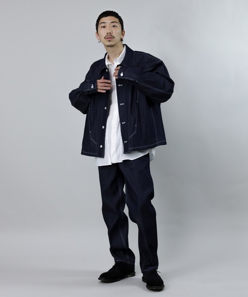 ジャケット・アウター Iroquois / CHEMICAL WASH DENIM JK(BLK) Iroquois（イロコイ）の「OPEN-END DENIM JK（デニムジャケット）」 - WEAR
