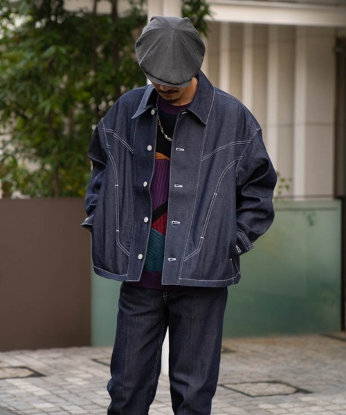 ジャケット・アウター Iroquois / CHEMICAL WASH DENIM JK(BLK) Iroquois（イロコイ）の「OPEN-END DENIM JK（デニムジャケット）」 - WEAR