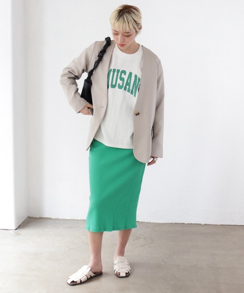 Shelly island（シェリーアイランド）の「ノーカラージャケット（ノーカラージャケット・レディース・ブラック/グレイッシュベージュ・M）」の9枚目の写真