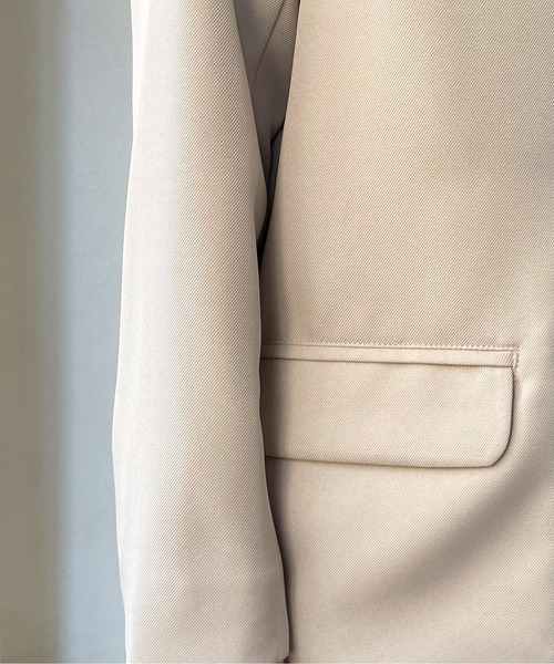 Shelly island（シェリーアイランド）の「ノーカラージャケット（ノーカラージャケット・レディース・ブラック/グレイッシュベージュ・M）」の17枚目の写真