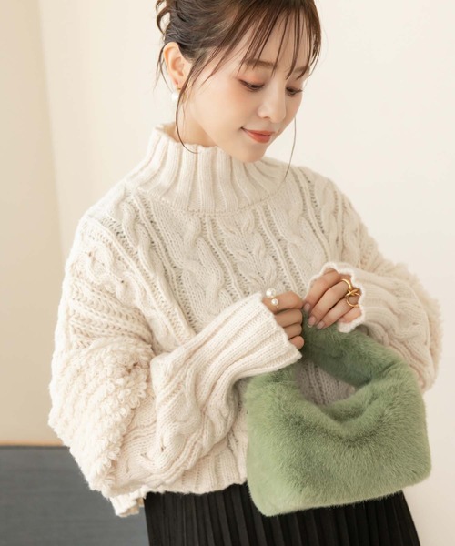 未使用　modue　eos　カラフルクロップドニットセーター 楽天市場】セール 透かし編みクロップドニットプルオーバー