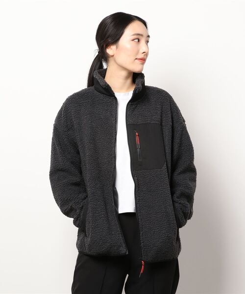 GIORDANO（ジョルダーノ）の「[ GIORDANO ] ボアフリーススタンドジャケット（ブルゾン・レディース・カーキ/グレー系その他/グレー・LARGE/SMALL/MEDIUM/X-LARGE/XX-LARGE）」の6枚目の写真