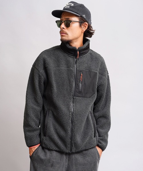 GIORDANO（ジョルダーノ）の「[ GIORDANO ] ボアフリーススタンドジャケット（ブルゾン・レディース・カーキ/グレー系その他/グレー・LARGE/SMALL/MEDIUM/X-LARGE/XX-LARGE）」の8枚目の写真