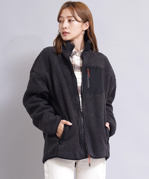 GIORDANO（ジョルダーノ）の「[ GIORDANO ] ボアフリーススタンドジャケット（ブルゾン・レディース・カーキ/グレー系その他/グレー・LARGE/SMALL/MEDIUM/X-LARGE/XX-LARGE）」の11枚目の写真