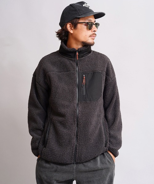 GIORDANO（ジョルダーノ）の「[ GIORDANO ] ボアフリーススタンドジャケット（ブルゾン・レディース・カーキ/グレー系その他/グレー・LARGE/SMALL/MEDIUM/X-LARGE/XX-LARGE）」の4枚目の写真