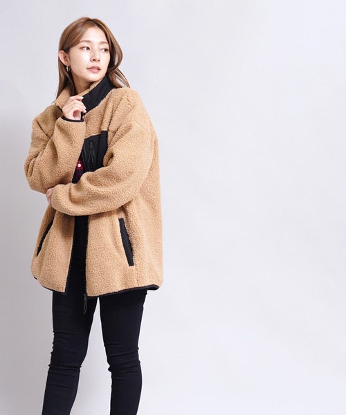 GIORDANO（ジョルダーノ）の「[ GIORDANO ] ボアフリーススタンドジャケット（ブルゾン・レディース・カーキ/グレー系その他/グレー・LARGE/SMALL/MEDIUM/X-LARGE/XX-LARGE）」の12枚目の写真