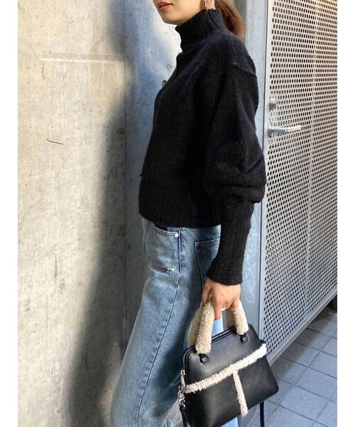 EMODA（エモダ）の「タックスリーブショートニット（ニット/セーター・レディース・ブラック/グリーン/マスタード・FREE）」の11枚目の写真