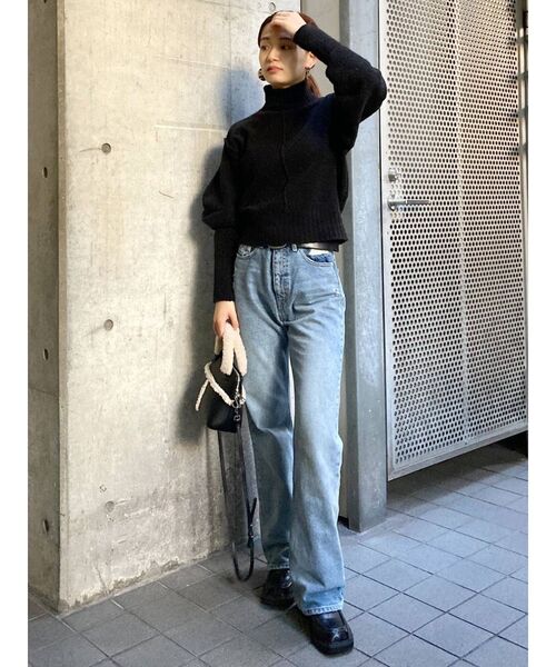 EMODA（エモダ）の「タックスリーブショートニット（ニット/セーター・レディース・ブラック/グリーン/マスタード・FREE）」の12枚目の写真