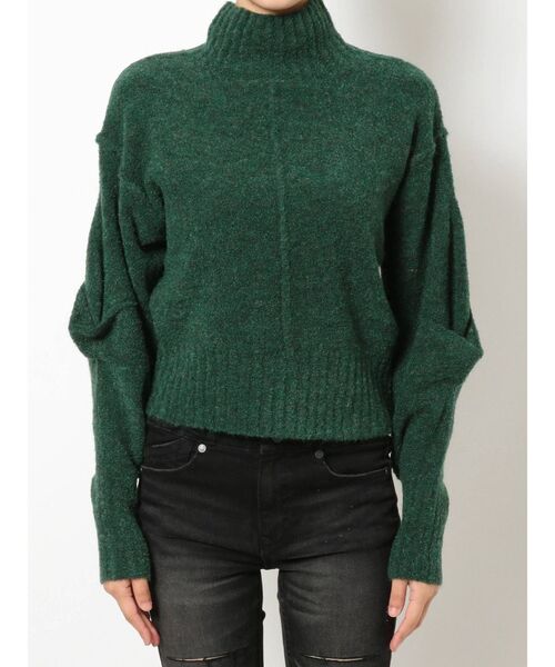 EMODA（エモダ）の「タックスリーブショートニット（ニット/セーター・レディース・ブラック/グリーン/マスタード・FREE）」の15枚目の写真