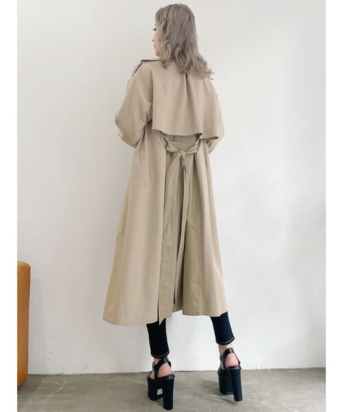 GYDA　mix material layer トレンチコート ホワイト mix material layer トレンチコート｜ジェイダ（GYDA