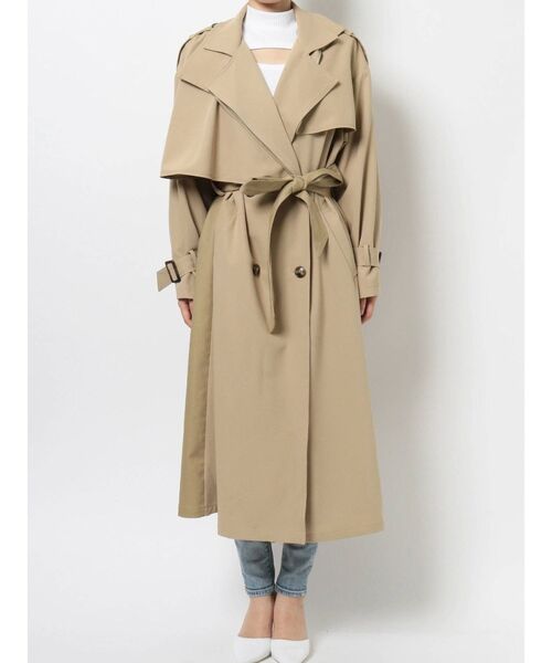 GYDA　mix material layer トレンチコート ホワイト mix material layer トレンチコート｜ジェイダ（GYDA