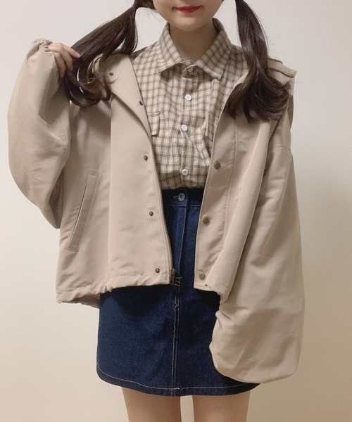 Cham.（チャム）の「ゆるだぼチェックシャツ（シャツ/ブラウス・レディース・ベージュ・FREE）」の17枚目の写真