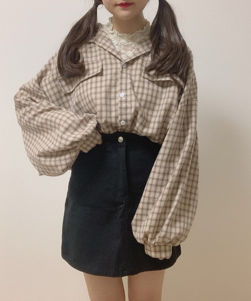 Cham.（チャム）の「ゆるだぼチェックシャツ（シャツ/ブラウス