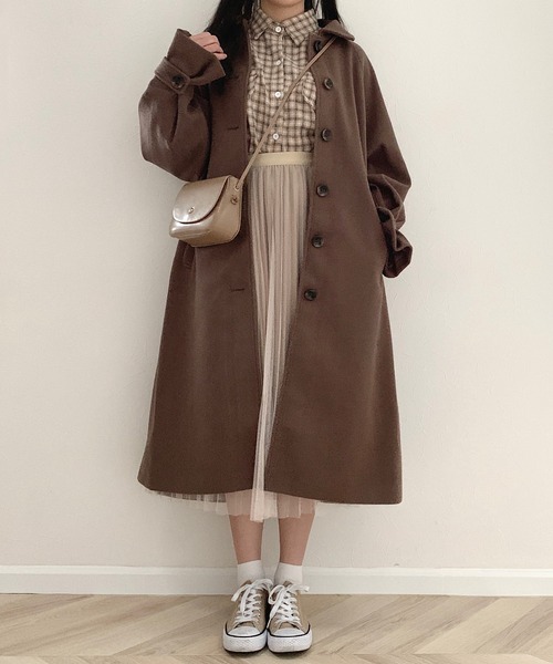 Cham.（チャム）の「ゆるだぼチェックシャツ（シャツ/ブラウス・レディース・ベージュ・FREE）」の13枚目の写真