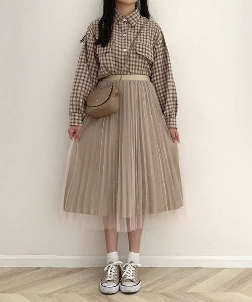 Cham.（チャム）の「ゆるだぼチェックシャツ（シャツ/ブラウス