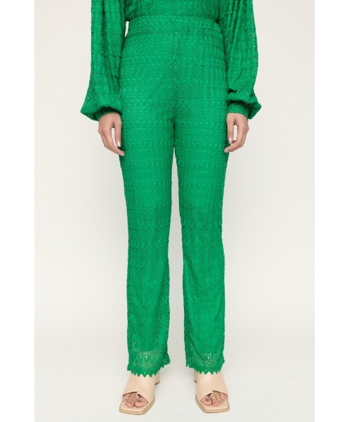 SLY(スライ)の「SCALLOP LACE FLARE PT レース フレア パンツ(スラックス・レディース・グリーン/ブラック/オフホワイト・2/1)」の16枚目の写真