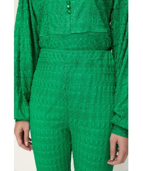 SLY(スライ)の「SCALLOP LACE FLARE PT レース フレア パンツ(スラックス・レディース・グリーン/ブラック/オフホワイト・2/1)」の19枚目の写真