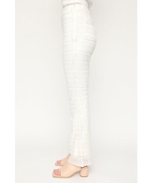 SLY(スライ)の「SCALLOP LACE FLARE PT レース フレア パンツ(スラックス・レディース・グリーン/ブラック/オフホワイト・2/1)」の7枚目の写真