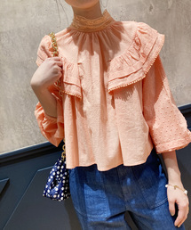 IENA LA BOUCLE ドビードットレースブラウス◆
