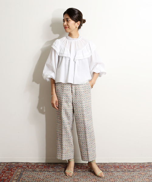 【定価¥24,200】完売品イエナラブークルドビードットレースブラウス 定価¥24,200】完売品イエナラブークルドビードットレースブラウス
