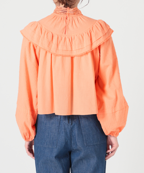 セール】IENA LA BOUCLE ドビードットレースブラウス◇（シャツ
