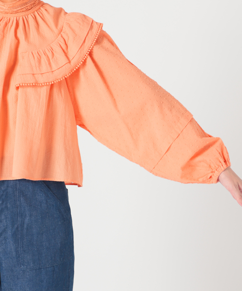 セール】IENA LA BOUCLE ドビードットレースブラウス◇（シャツ