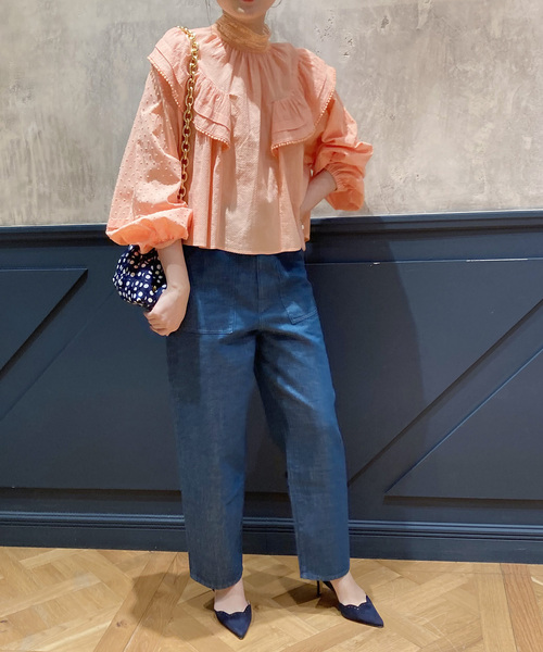 セール】IENA LA BOUCLE ドビードットレースブラウス◇（シャツ