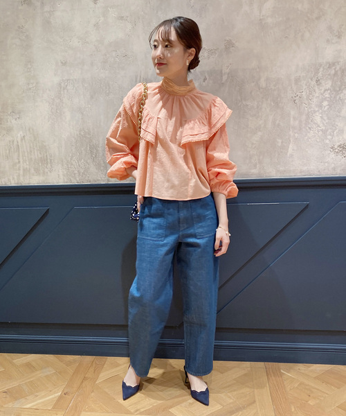 セール】IENA LA BOUCLE ドビードットレースブラウス◇（シャツ